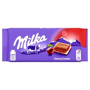 Quantas calorias em 100 g Milka Cherry Cream?