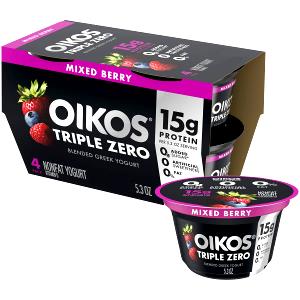 Quantas calorias em 100 g Oikos Triple Zero?