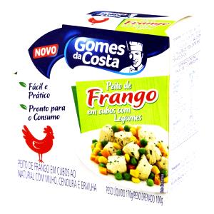 Quantas calorias em 100 g Peito de Frango em Cubos com Legumes?