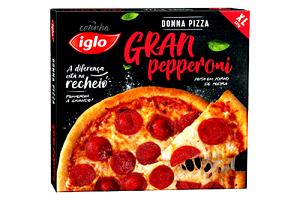 Quantas calorias em 100 G Pizza de Pepperoni (Congelado, Cozido)?