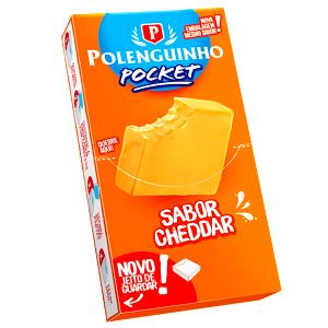 Quantas calorias em 100 g Polenguinho Pocket Sabor Cheddar?