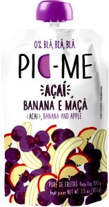 Quantas calorias em 100 g Purê de Frutas Açaí, Banana e Maçã?