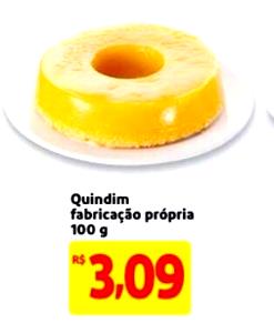 Quantas calorias em 100 G Quindim?