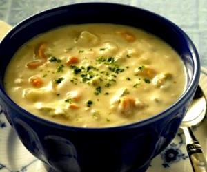 Quantas calorias em 100 G Sopa de Frutos do Mar de Nova Inglaterra (Clam Chowder)?