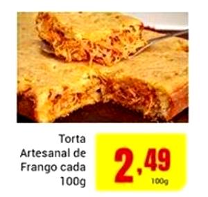 Quantas calorias em 100 g Torta Artesanal de Frango?
