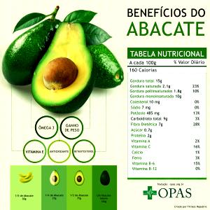 Quantas calorias em 100 G Vitamina de Abacate?