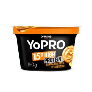 Quantas calorias em 100 g Yopro 15G High Protein Banana com Pasta de Amendoim?