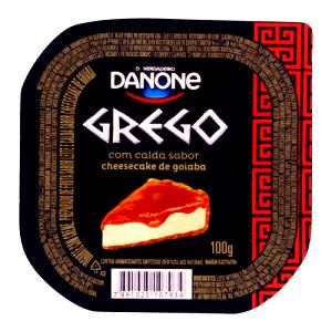 Quantas calorias em 100g (100 ml) Grego com Calda Sabor Cheesecake de Goiaba?