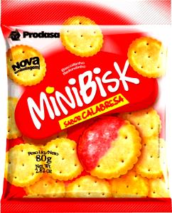 Quantas calorias em 11 biscoitos (30 g) Minibisk Sabor Calabresa?