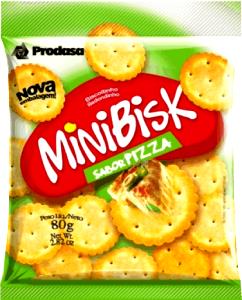 Quantas calorias em 11 biscoitos (30 g) Minibisk Sabor Pizza?