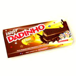 Quantas calorias em 2 1/2 unidades (30 g) Wafer Duo Dadinho e Chocolate?