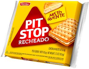 Quantas calorias em 2 biscoitos (26,4 g) Pit Stop Recheado Misto Quente?