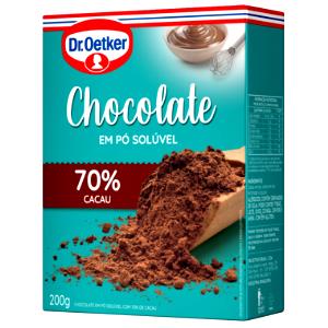 Quantas calorias em 2 colheres de sopa (20 g) Chocolate em Pó 70% Cacau?