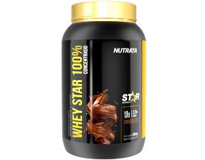 Quantas calorias em 2 colheres dosadoras (30 g) Whey Star 100% Concentrado Chocolate?