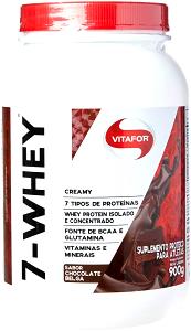 Quantas calorias em 2 colheres medida (30 g) 7Whey Creamy Sabor Chocolate Belga?