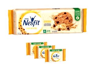 Quantas calorias em 2 cookies (20 g) Nesfit Cookie Integral Banana?