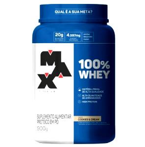 Quantas calorias em 2 dosadores (30 g) 100% Whey Cookies & Cream?