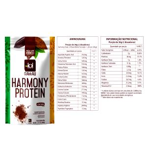 Quantas calorias em 2 dosadores (36 g) Harmony Protein Cacau?