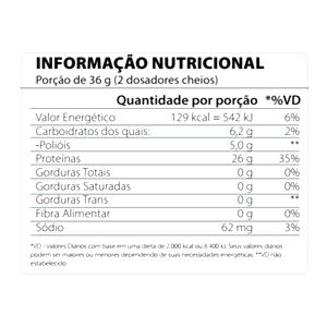 Quantas calorias em 2 dosadores (36 g) Reaction HPRO Baunilha?