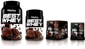 Quantas calorias em 2 dosadores (40 g) Best Whey Double Chocolate?