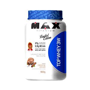 Quantas calorias em 2 dosadores (40 g) Top Whey 3W Creme de Avelã?