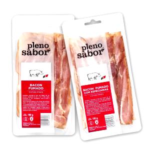 Quantas calorias em 2 fatias (14 g) Bacon?