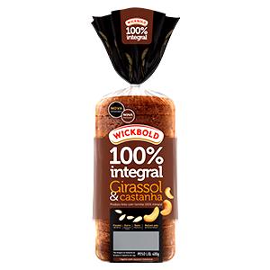 Quantas calorias em 2 fatias (50 g) Pão de Forma 100% Integral Girassol e Castanha?