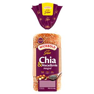 Quantas calorias em 2 fatias (50 g) Pão Integral Chia e Macadâmia?