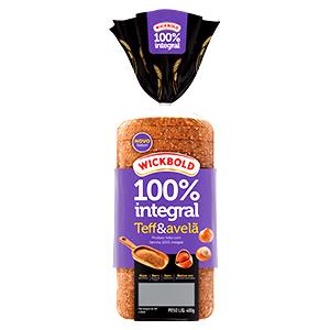 Quantas calorias em 2 fatias (50 g) Pão Integral Teff & Avelã?