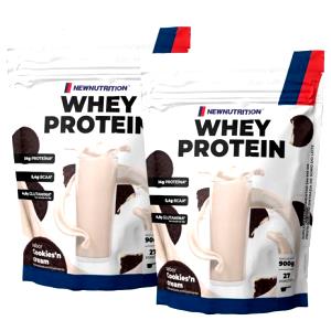 Quantas calorias em 2 medidores (33 g) Whey Concentrado Cookies?