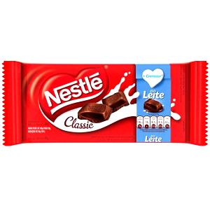 Quantas calorias em 2 quadradinhos (25 g) Chocolate Classic Ao Leite com Recheio de Avelã?