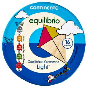 Quantas calorias em 2 queijinhos (30 g) Queijo Processado Light?