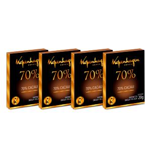 Quantas calorias em 2 unidades (20 g) Mini Tablete de Chocolate 70% Cacau?