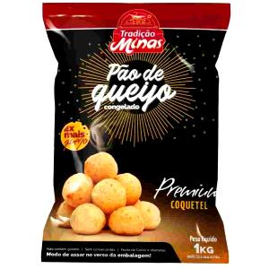 Quantas calorias em 2 unidades (25 g) Pão de Queijo Congelado Coquetel?