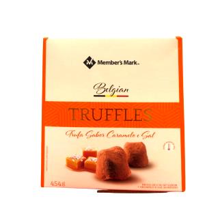 Quantas calorias em 2 unidades (25 g) Trufa de Chocolate com 55% de Sólidos de Cacau com Recheio Sabor Caramelo com Sal?