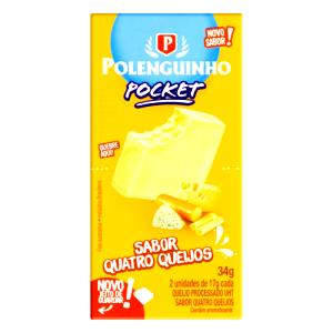 Quantas calorias em 2 unidades (34 g) Polenguinho Peito de Peru?