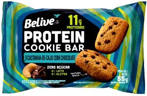 Quantas calorias em 2 unidades (55 g) Protein Cookie Bar Castanha de Caju com Chocolate?