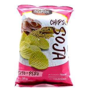 Quantas calorias em 2 xícaras (25 g) Chips de Soja Sabor Peito de Peru?