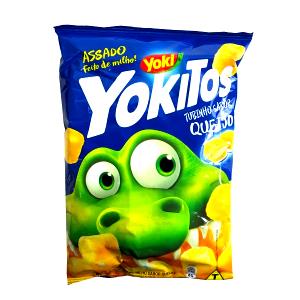 Quantas calorias em 2 xícaras de chá (25 g) Yokitos Queijo Tubinho?