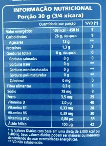 Quantas calorias em 3/4 xícara (30 g) Sucrilhos Original?