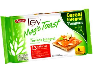 Quantas calorias em 3 biscoitos (24 g) Lev Torrada Integral Magic Toast?