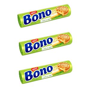 Quantas calorias em 3 biscoitos (30 g) Bono?