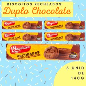 Quantas calorias em 3 biscoitos (30 g) Recheados Sabor Duplo Chocolate?