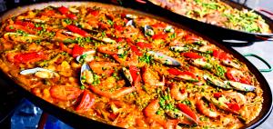 Quantas calorias em 3 colheres (60 g) Ingredientes Para Paella?