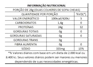 Quantas calorias em 3 colheres de sopa (24 g) Albumina Pura?