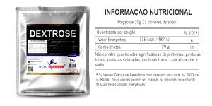 Quantas calorias em 3 colheres de sopa (30 g) Dextrose?