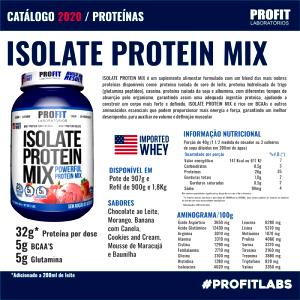 Quantas calorias em 3 colheres de sopa (40 g) Isolate Protein Mix?