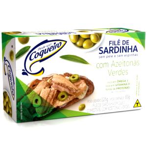 Quantas calorias em 3 colheres de sopa (60 g) Filé de Sardinha com Azeite?