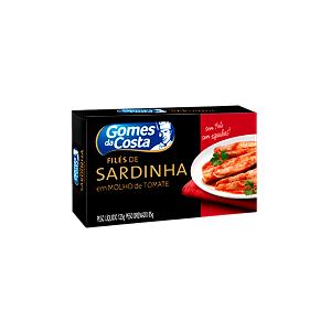 Quantas calorias em 3 colheres de sopa (60 g) Filé de Sardinha em Molho de Tomate?