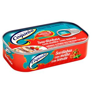 Quantas calorias em 3 colheres de sopa (60 g) Sardinha com Molho de Tomate?